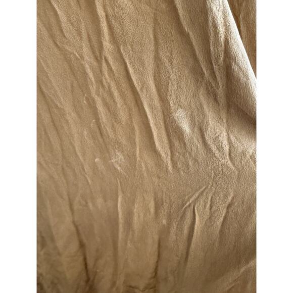 Acacia S Silk Brown Bronze Sardinia Maxi Dress Cut Out Plunge Back Flowy Rare - Picture 5 of 12